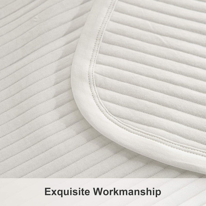 NTBAY Jersey Cotton Quilted Toddler Blanket, Breathable and Warm for Boys and Girls Baby Blanket, 30x40 Inches, White Stripe - Image 2